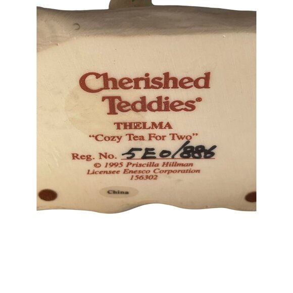 Cherished Teddies Teddy Bear Picnic Figurine Strawberries Tea Set 3 1/3" x 3 - Picture 7 of 8